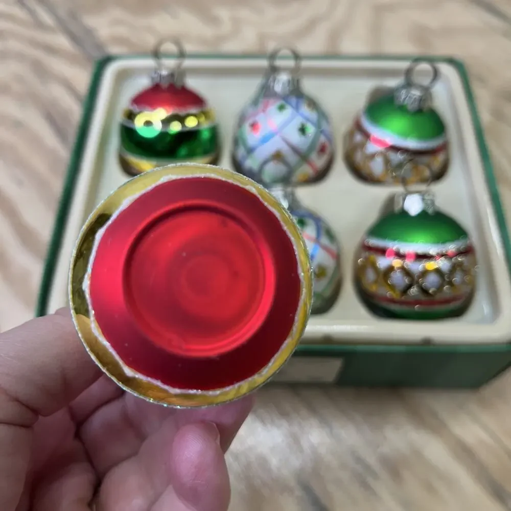 Vtg 2000 Department 56 6 Piece Glass Christmas Ornament Place Card Holder - Picture 2 of 11